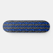 Random Skulls Blue Grey Stripes Persoonlijk Skateboard (Horizontaal)