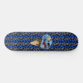 Random Skulls Blue Ice Cream Skull Gravestone Persoonlijk Skateboard (Horizontaal)