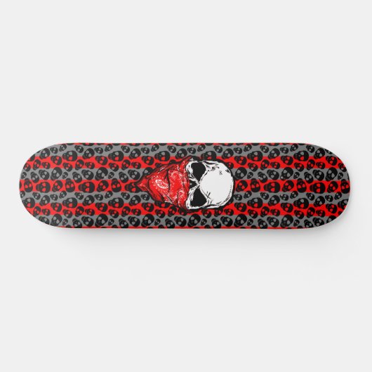 Random Skulls Pattern Red Bandana Persoonlijk Skateboard (Horizontaal)