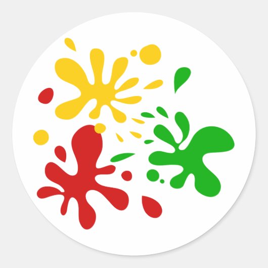 Random Splats Ronde Sticker (Voorkant)