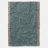 Random Spots - Licht Blauw Groen op Zwart Deken (Voorkant Verticaal)