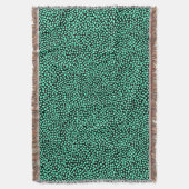 Random Spots - Turquoise op Black Deken (Voorkant Verticaal)