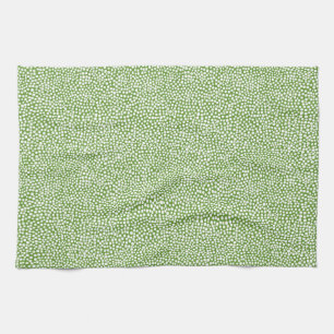 Random Spots - Wit op Avocado Green Theedoek