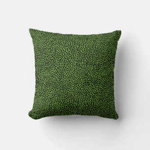 Random Spots - Zwart op Avocado Kussen