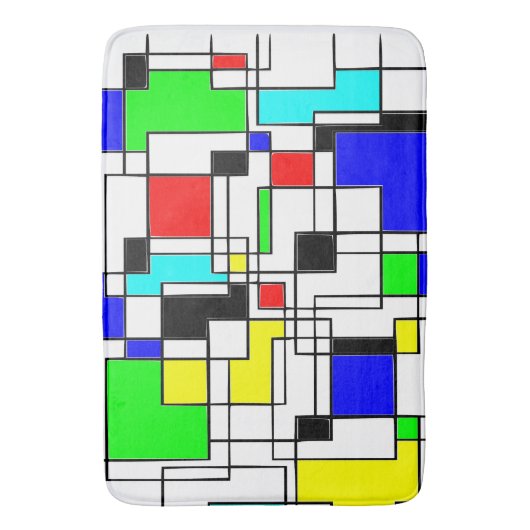 Random Squares Homage to Mondrian Badmat (Voorkant Verticaal)