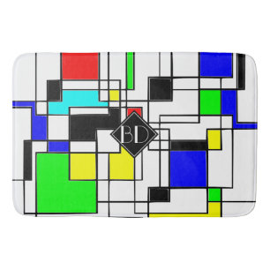 Random Squares Homage to Mondrian Badmat