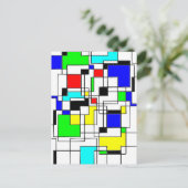 Random Squares Homage to Mondrian Briefkaart (Staand voorkant)