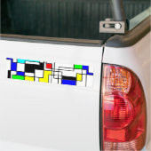 Random Squares Homage to Mondrian Bumpersticker (Op Truck)