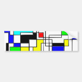 Random Squares Homage to Mondrian Bumpersticker (Voorkant)
