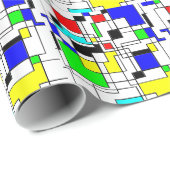 Random Squares Homage to Mondrian Cadeaupapier (Rol Hoek)