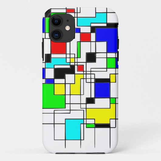 Random Squares Homage to Mondrian Case-Mate iPhone Case (Achterkant)