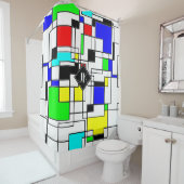 Random Squares Homage to Mondrian Douchegordijn (In situ)