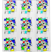 Random Squares Homage to Mondrian Douchegordijn (Voorkant)