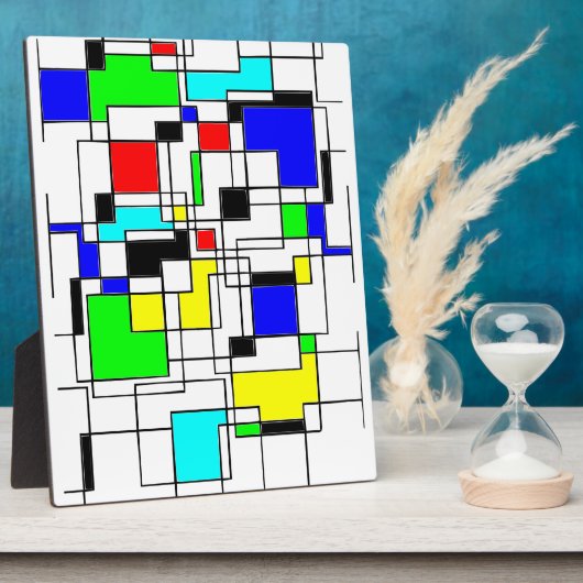 Random Squares Homage to Mondrian Fotoplaat (Zijkant)