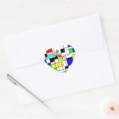 Random Squares Homage to Mondrian Hart Sticker (Envelop)