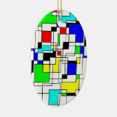 Random Squares Homage to Mondrian Keramisch Ornament (Rechts)