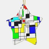 Random Squares Homage to Mondrian Keramisch Ornament (Links)