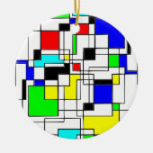 Random Squares Homage to Mondrian Keramisch Ornament (Voorkant)