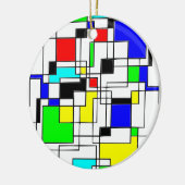 Random Squares Homage to Mondrian Keramisch Ornament (Links)