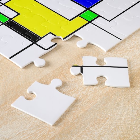 Random Squares Homage to Mondrian Legpuzzel (Zijkant)