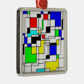 Random Squares Homage to Mondrian Metalen Ornament (Rechts)