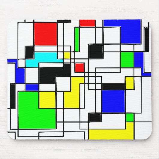 Random Squares Homage to Mondrian Muismat (Voorkant)