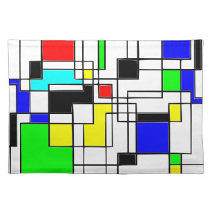 Random Squares Homage to Mondrian Placemat