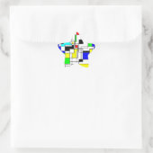 Random Squares Homage to Mondrian Ster Sticker (Tas)