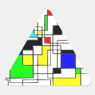 Random Squares Homage to Mondrian Sticker