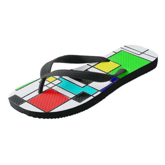 Random Squares Homage to Mondrian Teenslippers (Schuin)