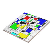 Random Squares Homage to Mondrian Tegeltje (Zijkant)