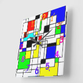 Random Squares Homage to Mondrian Vierkante Klok (Hoek)