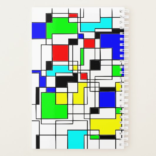 Random Squares Retro Art Planner (Achterkant)