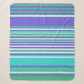 Random Stripes - Paars, Groenen, Blauwgroen Sherpa Deken (Voorkant)