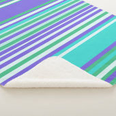 Random Stripes - Paars, Groenen, Blauwgroen Sherpa Deken (3/4)