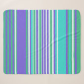 Random Stripes - Paars, Groenen, Blauwgroen Sherpa Deken (Voorkant (horizontaal))