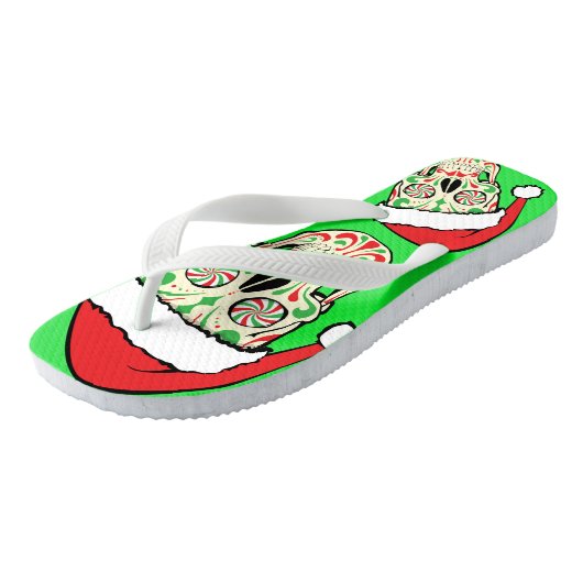 Random Sugar Skull Santa Face Teenslippers (Schuin)