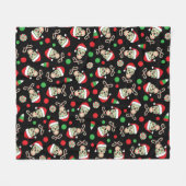 Random Sugar Skull Santa Fleece Blanket Deken (Voorkant (Horizontaal))