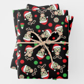 Random Sugar Skull Santa Inpakpapier Vel (In situ)