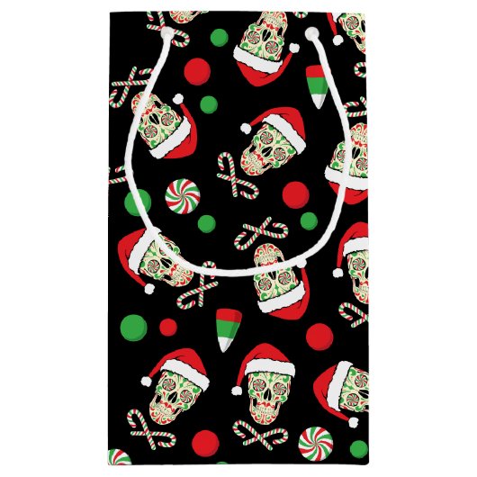 Random Sugar Skull Santa Klein Cadeauzakje (Achterkant)