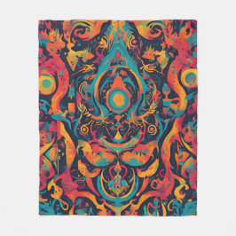 Random Surreal Dream Fleece Deken