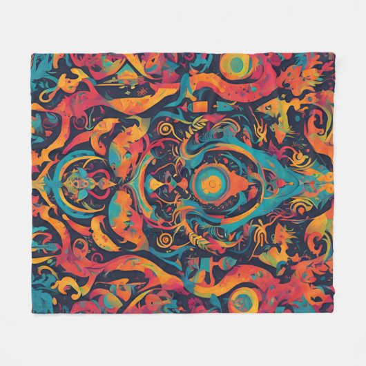 Random Surreal Dream Fleece Deken (Voorkant (Horizontaal))