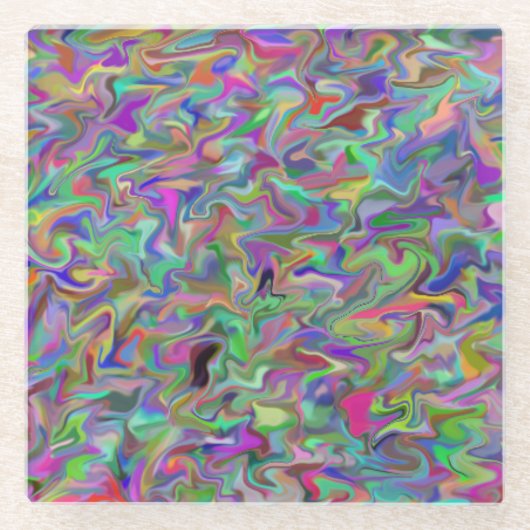 Random Swirl Glass Onderzetter Glazen Onderzetter (Voorkant)