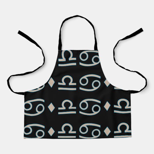 Random Symbols Zwart All-Over Print Schort (Voorkant)