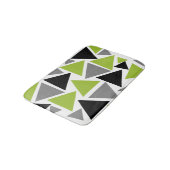 Random Triangles Lime Green Grey Black op White Badmat (Gekanteld)