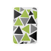 Random Triangles Lime Green Grey Black op White Badmat (Voorkant Verticaal)