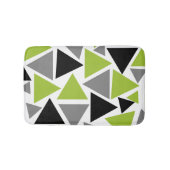 Random Triangles Lime Green Grey Black op White Badmat (Voorkant)