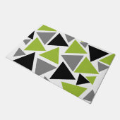Random Triangles Lime Green Grey Black op White Deurmat (Schuin)