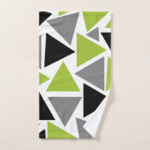 Random Triangles Lime Green Grey Black White Handdoek (Handdoek)