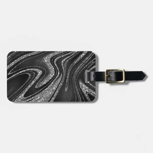 Random Wave Glitter Bagagelabel (Voorkant horizontaal)